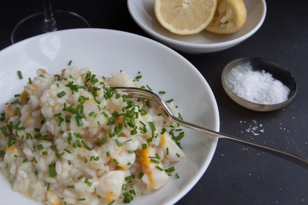Smoked haddock and chive risotto